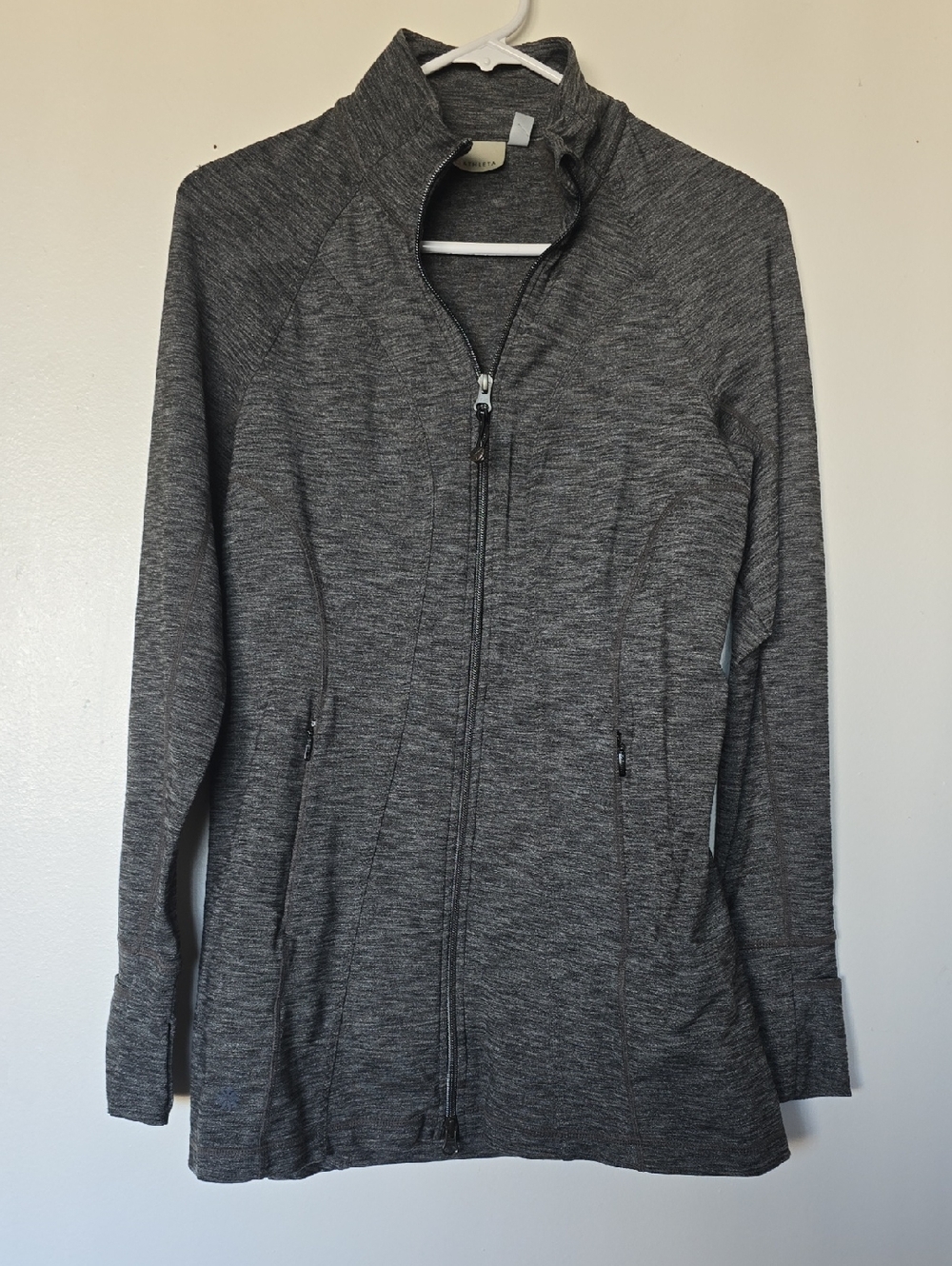 Athleta Gray Heather Full-Zip Performance Jacket